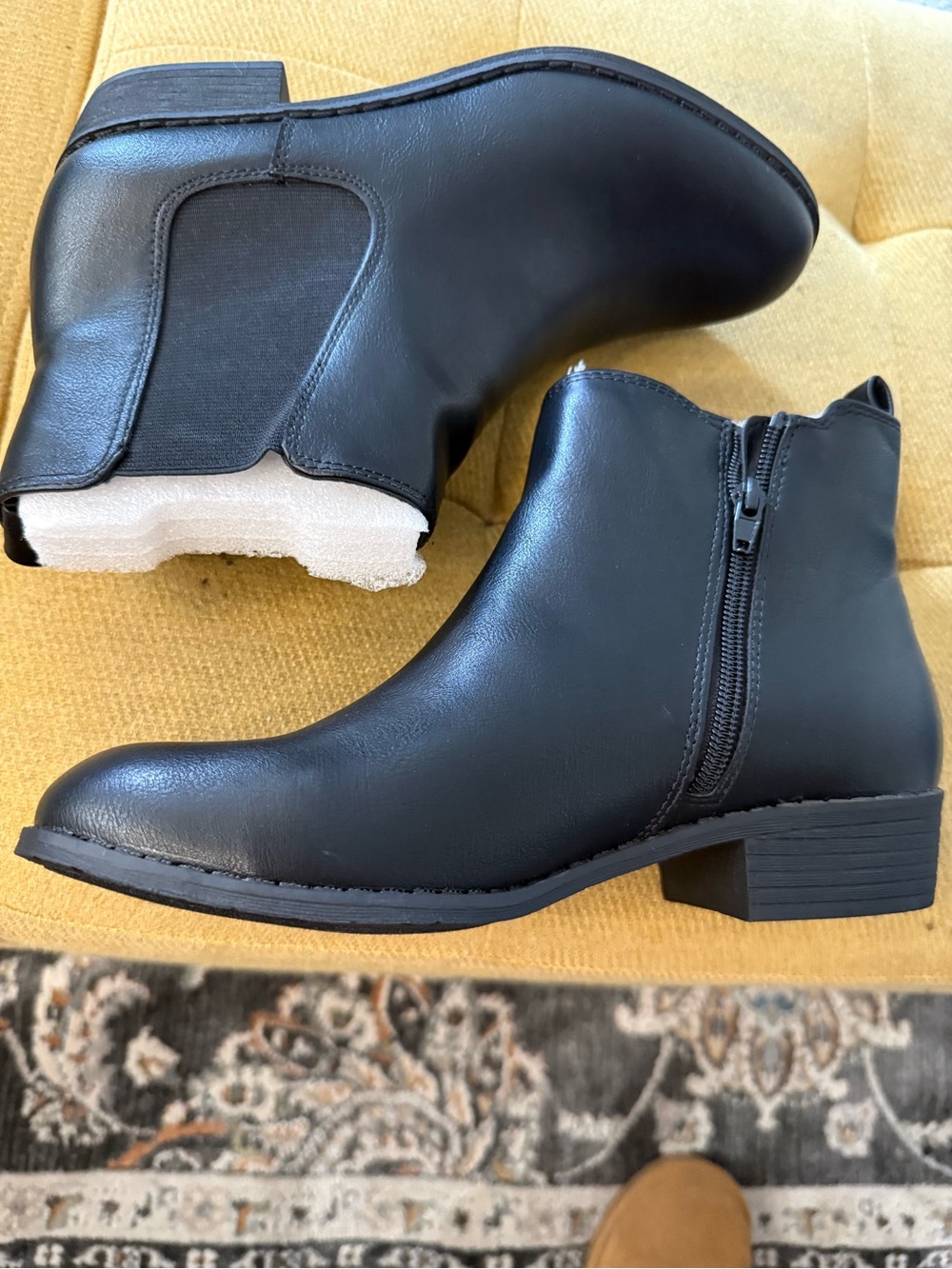New Style & Co. Black Faux-Leather Ankle Booties - Picture 2 of 5